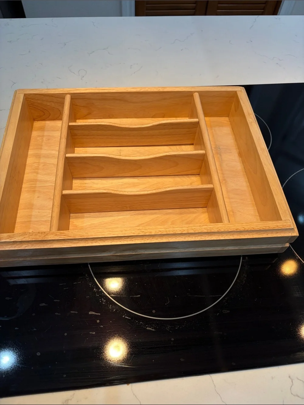 Gorham Wood Silverware Flatware Drawer Organizer Tray 6 Sections 16” X 12” X 3”